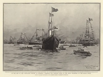 At the End of the Coronation Review at Spithead, Admirals and Captains Going to the King
